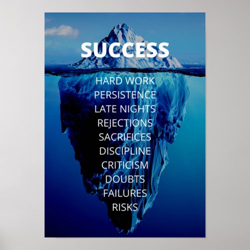 Success Iceberg Entrepreneur  Office Motivational Poster