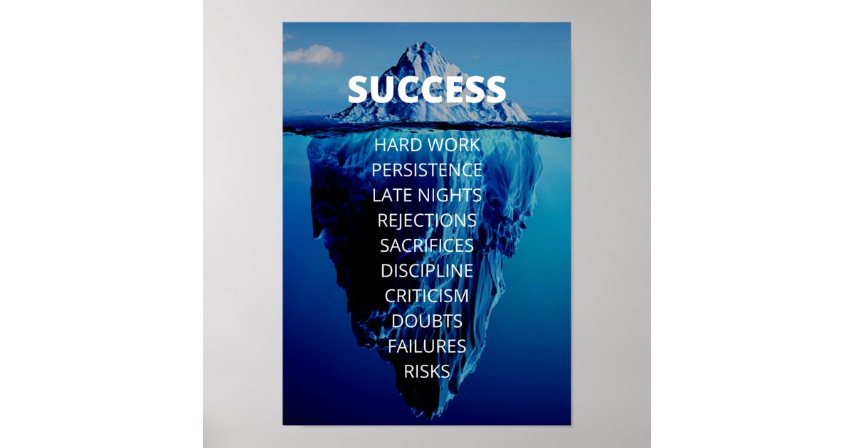 Success Iceberg Entrepreneur  Office Motivational Poster Zazzle