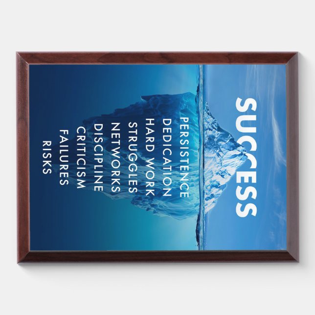 Success Iceberg Hard Work Award Plaque (Horizontal)
