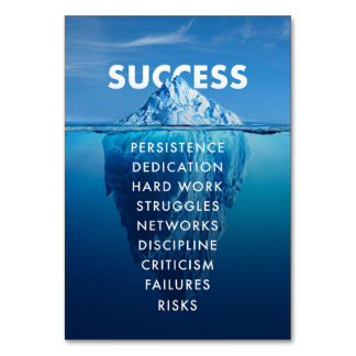 Success Iceberg Hard Work Table Number