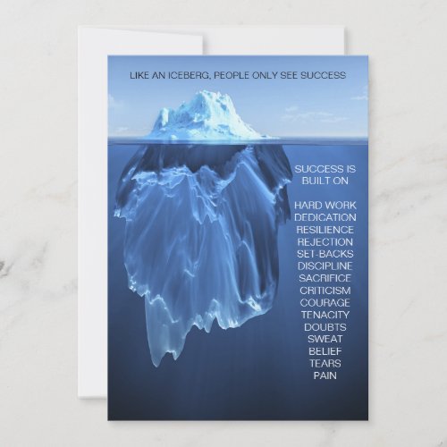 Success iceberg _ motivate inspire card