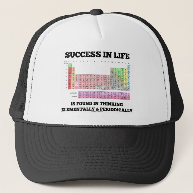 Success In Life Is Found In Thinking Elementally Trucker Hat (Front)