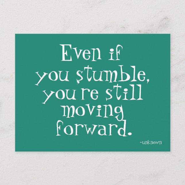 Success Inspiration -  Teal Motivational Postcard  (Front)