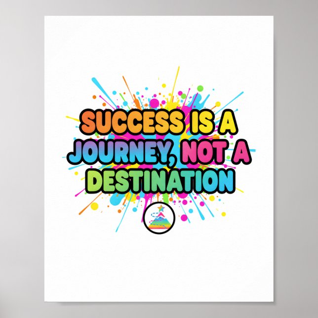 Success Is a Journey Motivational Quote Design Poster (Front)