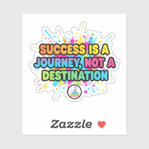 Success Is a Journey Motivational Quote Design Sticker