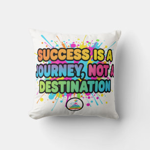 Success Is a Journey Motivational Quote Design Throw Pillow