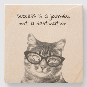 Success is a journey not a destination wise quote stone coaster