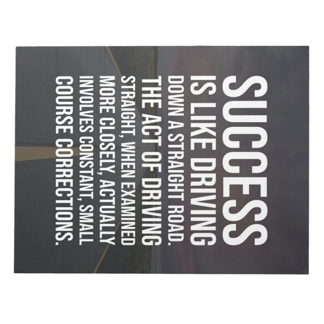 Success Is A Straight Road Notepad (Front)