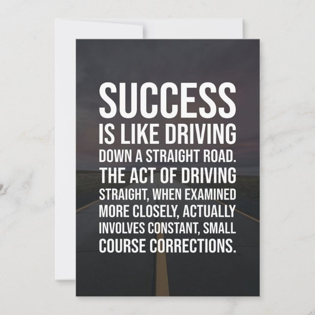 Success Is A Straight Road Thank You Card (Front)