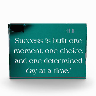 Success is built one moment at time acrylic award