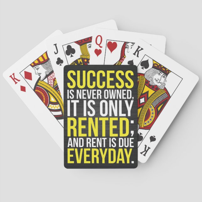 Success Is Never Owned Poker Cards (Back)