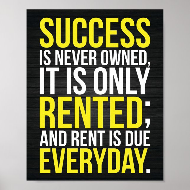 Success Is Never Owned Poster (Front)