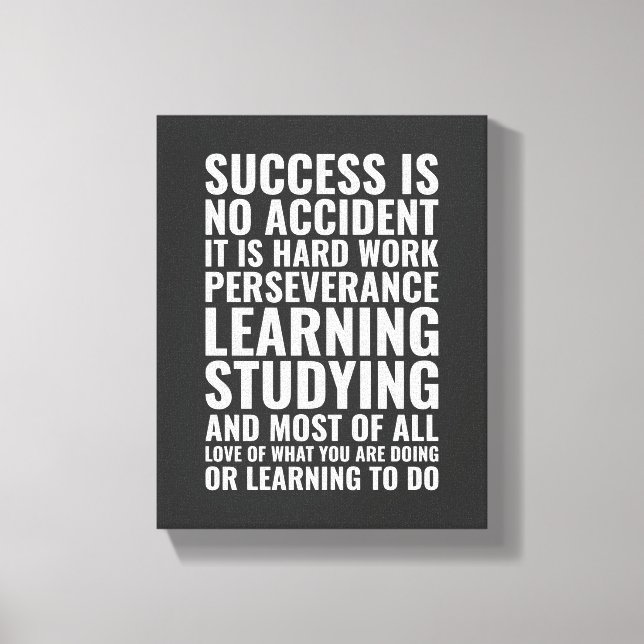 Success Is No Accident Motivational Quote Wall Art (Front)