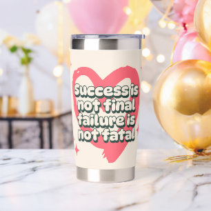 Success Is Not Final Motivational Retro Heart Insulated Tumbler
