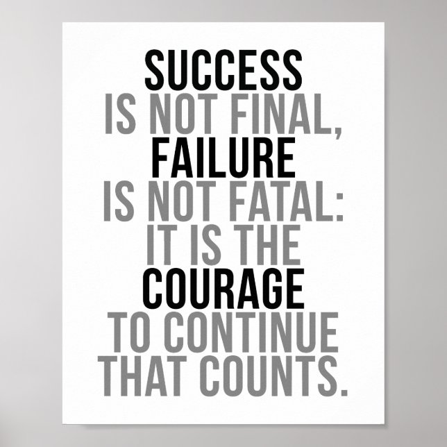 Success Is Not Final Poster (Front)