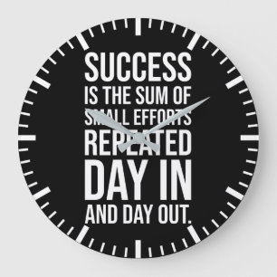 Success Is Sum Of Small Efforts - Gym, Hustle Large Clock