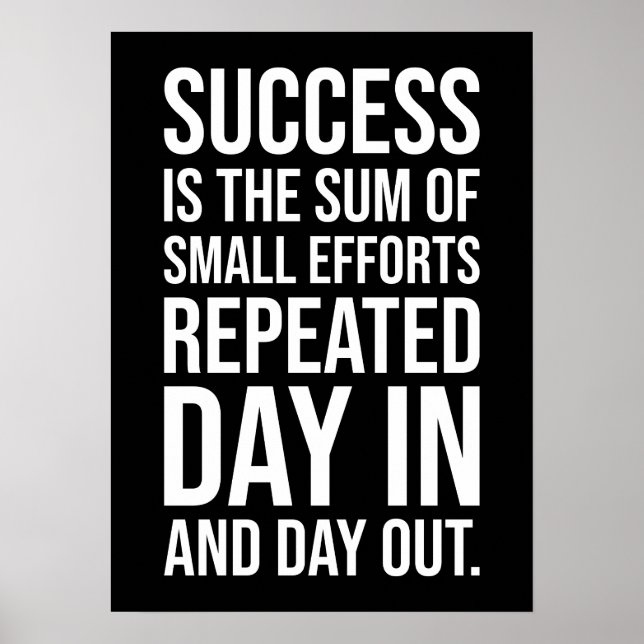 Success Is Sum Of Small Efforts - Gym, Hustle Poster (Front)