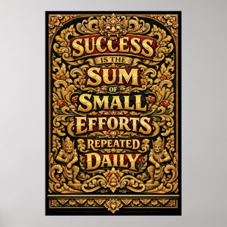Success Is Sum Of Small Efforts Vintage Typography Poster
