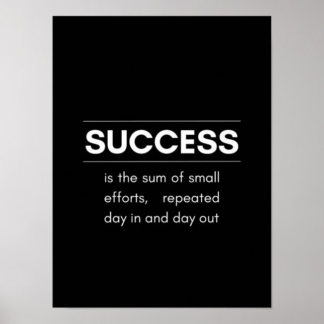 Success is the sum of small efforts - Motivational Poster (Front)