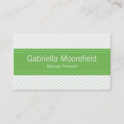 Customizable Success Line Green Massage Therapy Business Cards