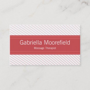 Success Line Red Massage Therapy Business Cards by mariannegilliand at Zazzle