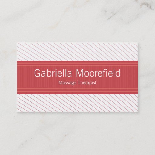Customizable Success Line Red Massage Therapy Business Cards
