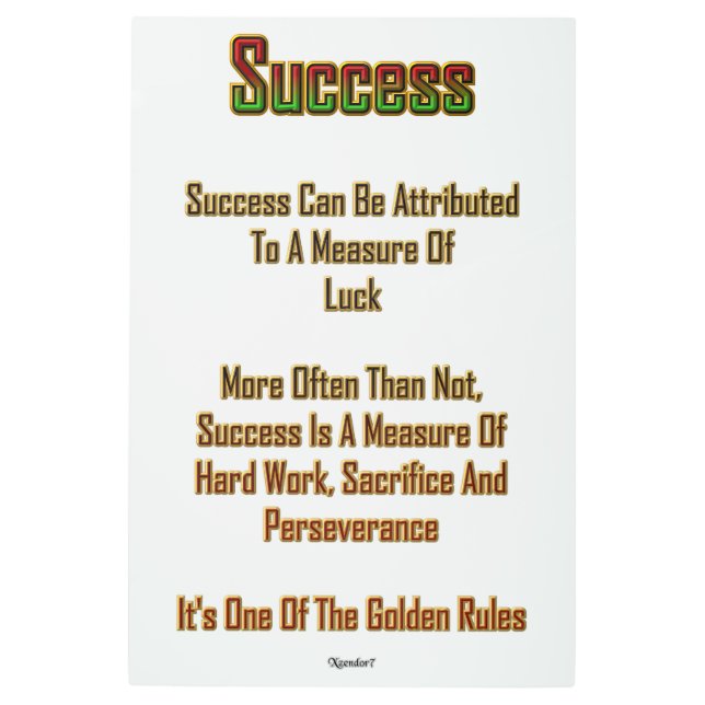 Success Metal Print (Front)