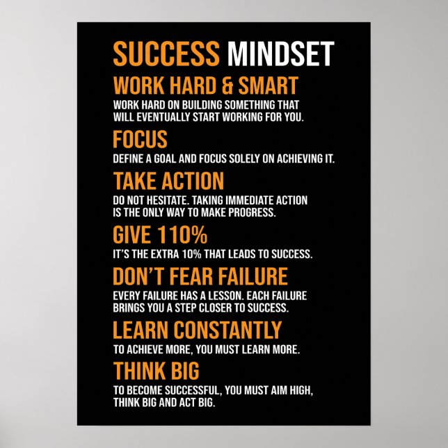 Success Mindset - Motivational Poster (Front)