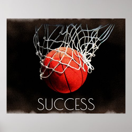 Success Motivational Basketball Trend Stylish Cool Poster