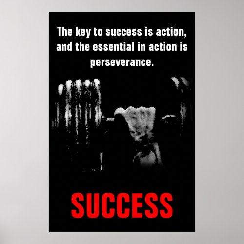Success Motivational Bodybuilding Training Poster