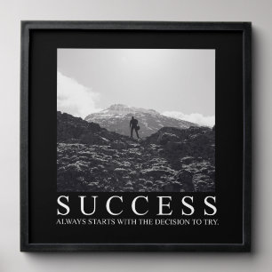 Success Motivational Encouragement Print Peel And Stick Photo Tile