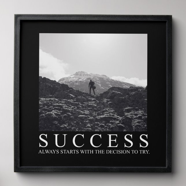 Success Motivational Encouragement Print Peel And Stick Photo Tile (Front Set)
