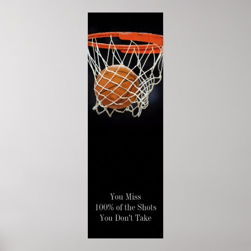 Success Motivational Quote Basketball Door Poster