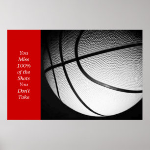 Success Motivational Quote Basketball Poster