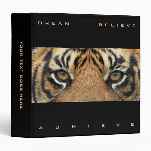 Success Motivational Quote Tiger Animal Template 3 Ring Binder