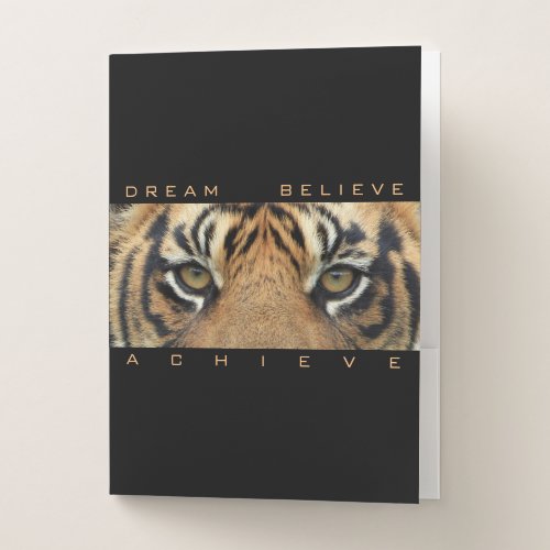 Success Motivational Quote Tiger Animal Template Pocket Folder