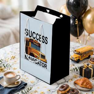 Success Navigator School Bus Driver Medium Gift Bag