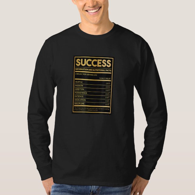 Success Nutritional Information And Facts Cool Des T-Shirt (Front)