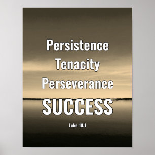 SUCCESS Persist Persevere Scripture BEIGE Poster