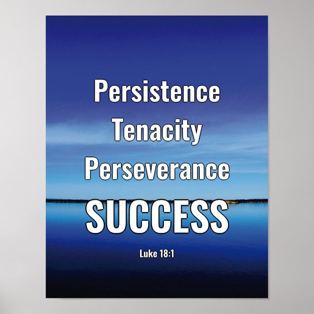 SUCCESS | Persist Persevere | Scripture BLUE Poster (Front)