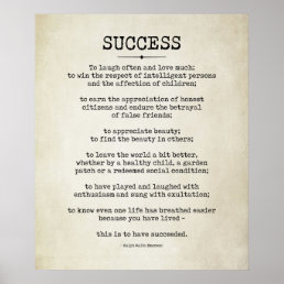 Success Poem, Ralph Waldo Emerson Poster