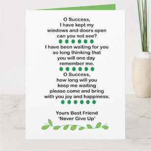 Success Poetry Inspirational Motivational Card