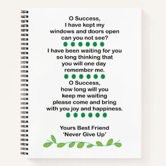 Success Poetry Inspirational Motivational Notebook