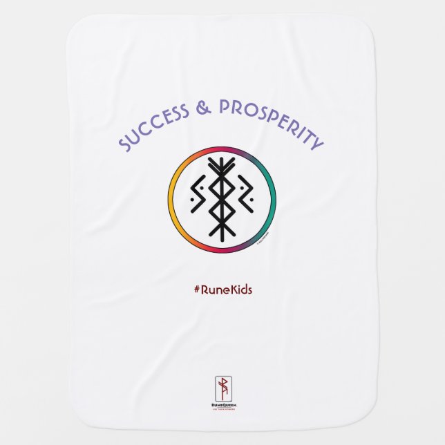 Success & Prosperity Bindrune Baby Blanket (Front)