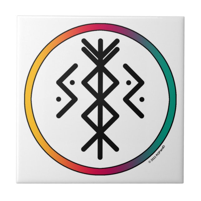 Success & Prosperity Bindrune Ceramic Tile (Front)