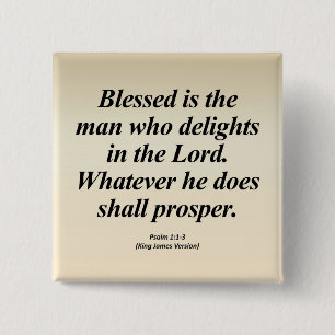 Success Psalm 1:1-3 Abbrev Pinback Button