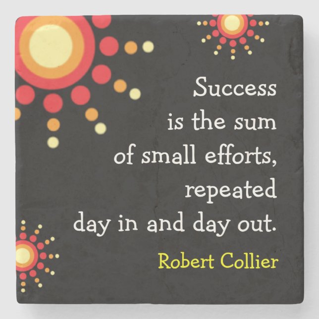 Success Quotation Motivational Words Stone Coaster (Front)