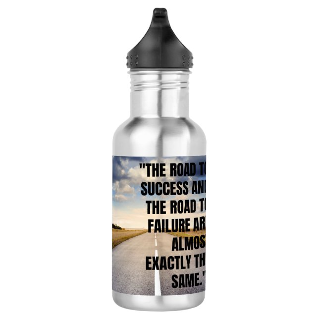 success quote  stainless steel water bottle (Right)
