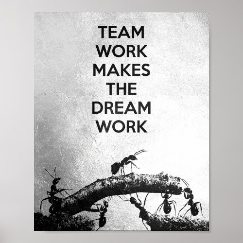 Success Quote Teamwork Makes The Dreamwork Poster