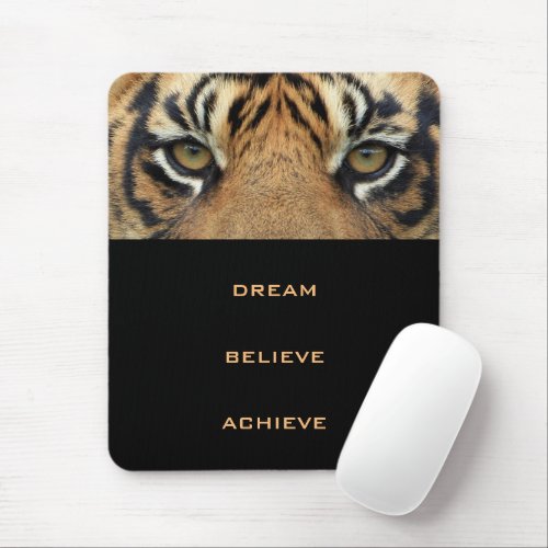 Success Quote Tiger Eyes Animal Modern Vertical Mouse Pad